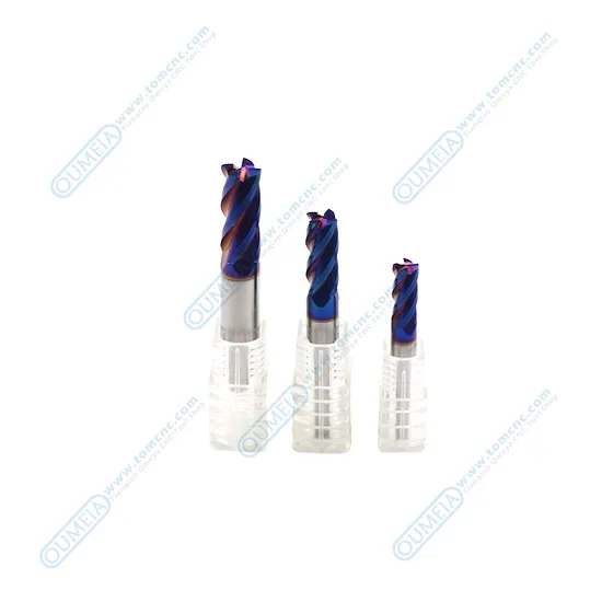 CNC Tool Tungsten Carbide 4-Blade 65° Nano Blue End Mill